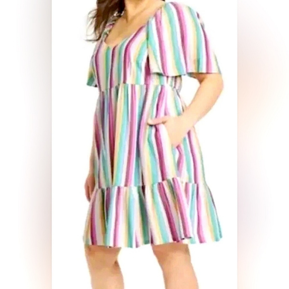 Ava & Viv Multi Stripe Rainbow Dress